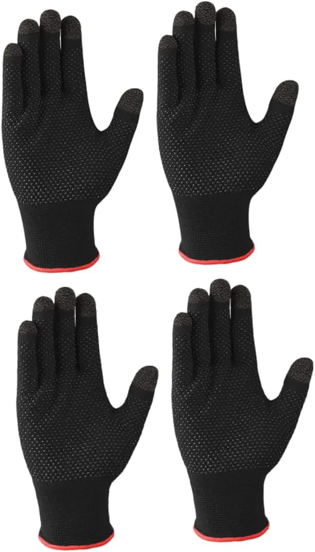 2 Pairs Winter Gloves Touch Screen Gloves for Women Black Moisture-Wicking Non-Slip for Men