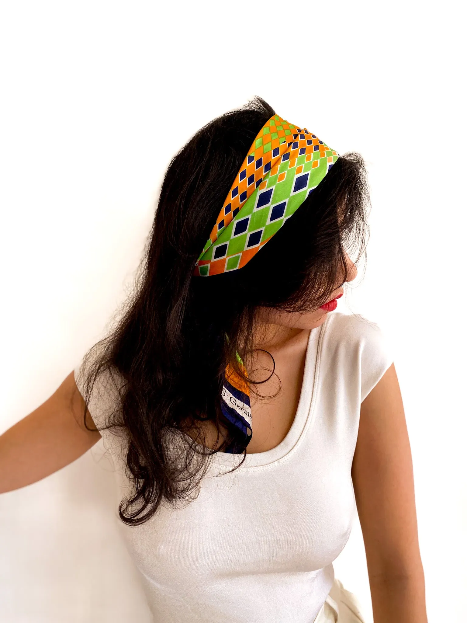 70s/80s vintage thin silk retro scarf 💌 FREE SHIPPING