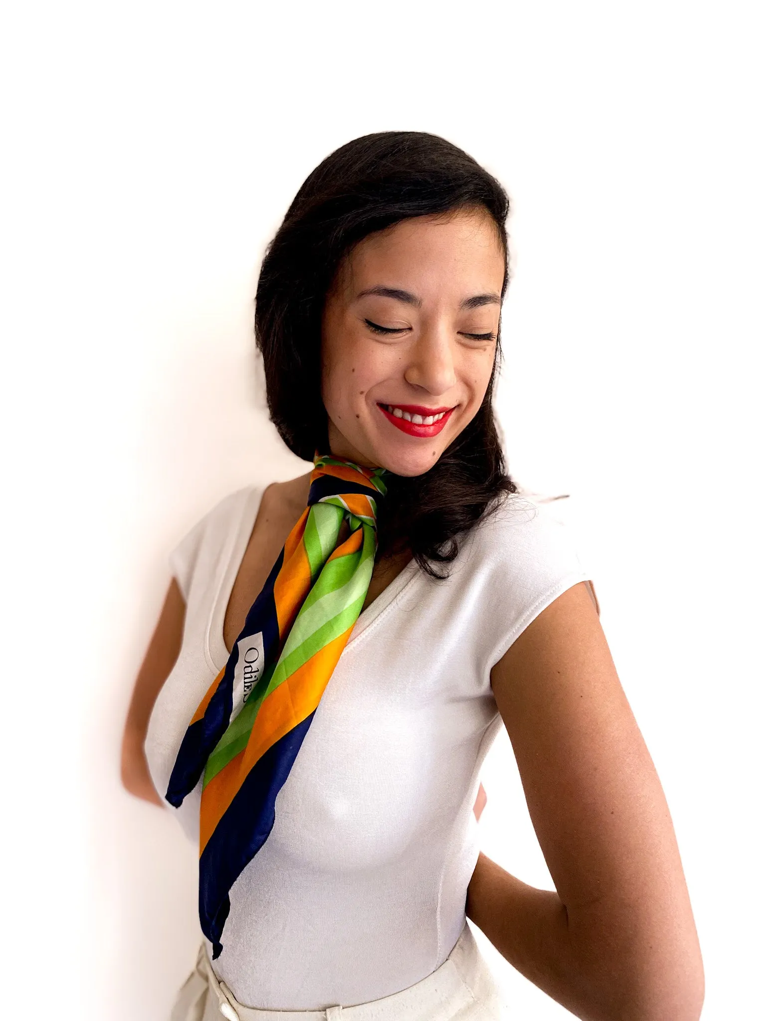 70s/80s vintage thin silk retro scarf 💌 FREE SHIPPING