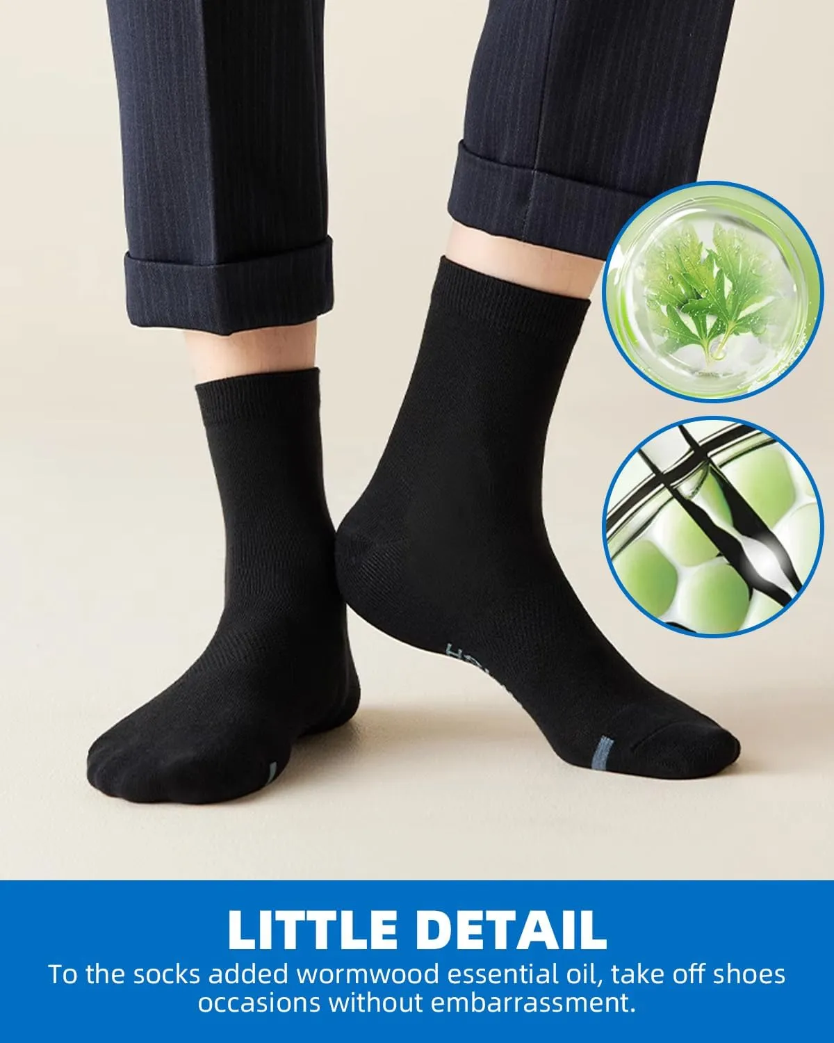 7Pack Men’s Athletic Ankle No Show Mid-Crew Socks Moisture-Wicking Cushion Sport Running