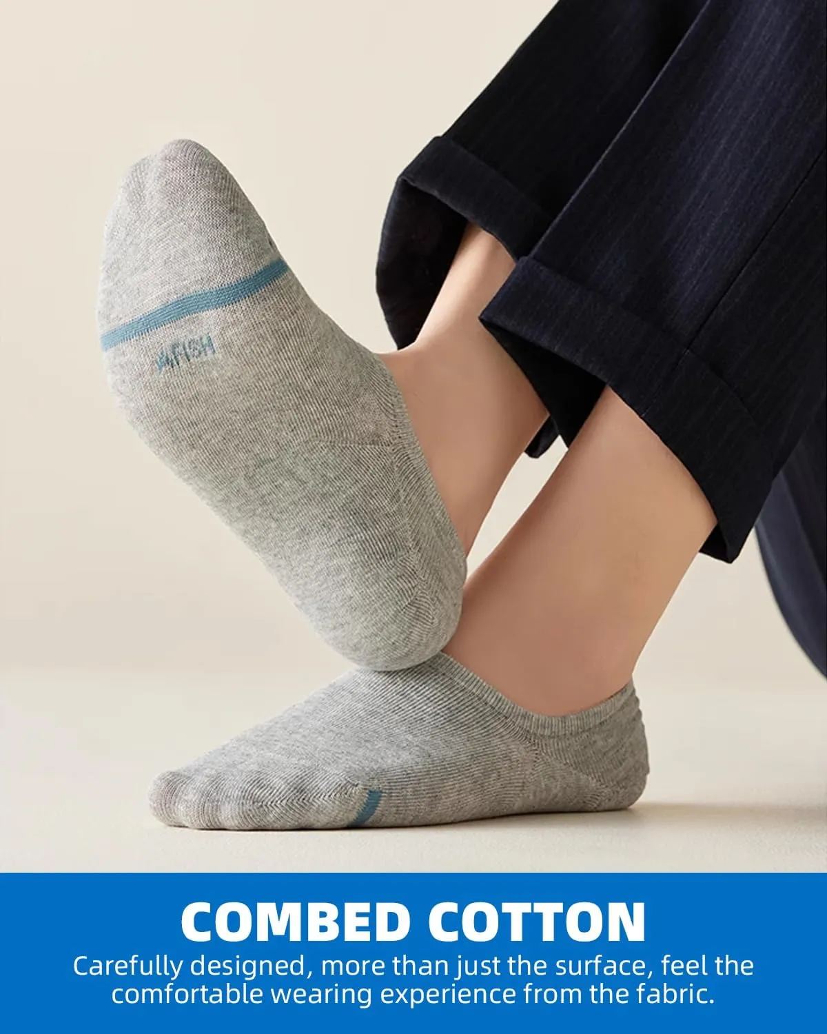 7Pack Men’s Athletic Ankle No Show Mid-Crew Socks Moisture-Wicking Cushion Sport Running