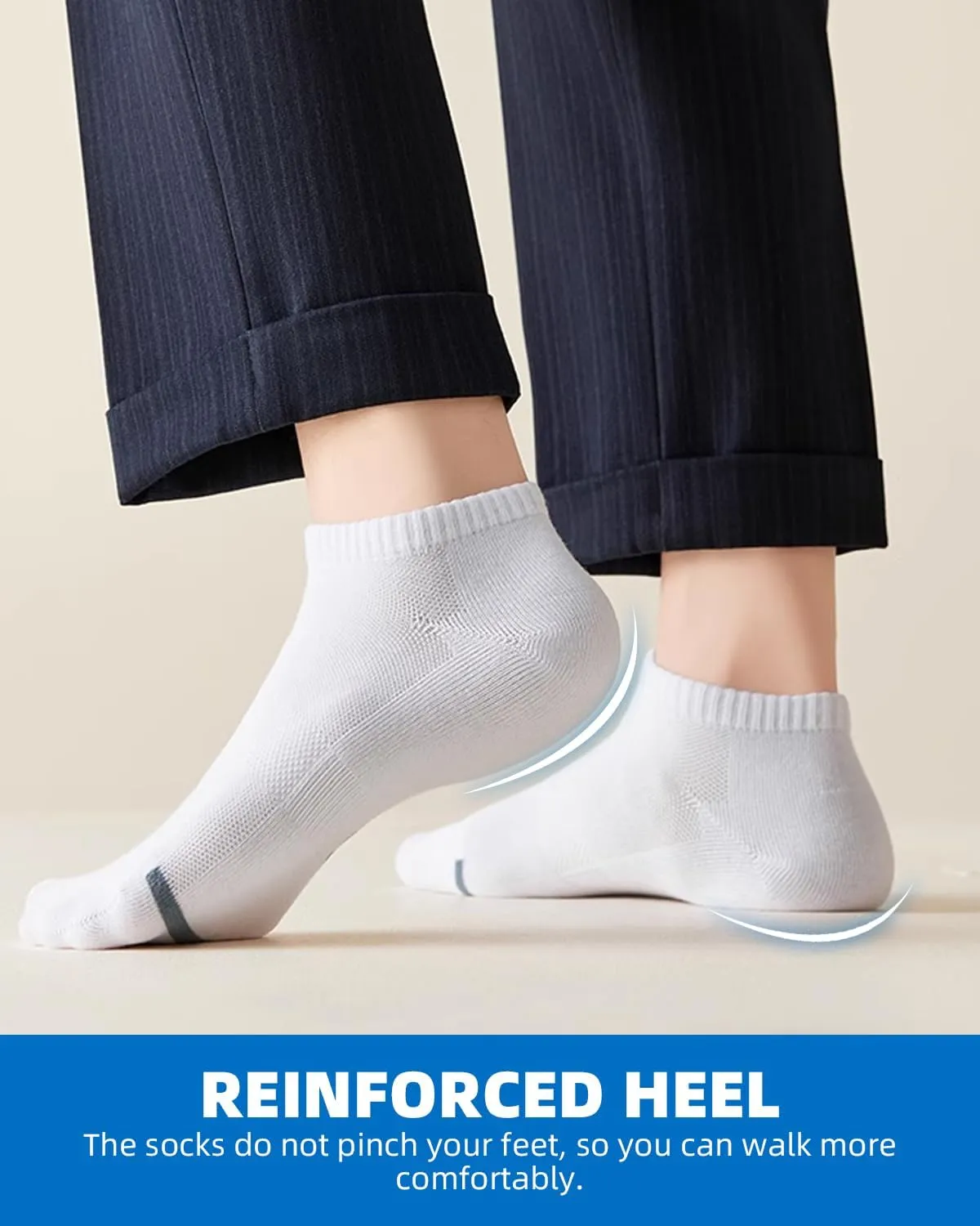 7Pack Men’s Athletic Ankle No Show Mid-Crew Socks Moisture-Wicking Cushion Sport Running