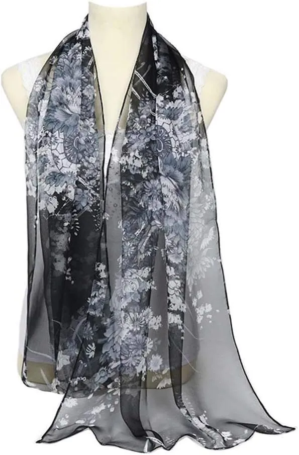 Acotavie Scarfs for Women Lightweight Fashion Scarves Print Floral Pattern Scarf Shawl Wraps