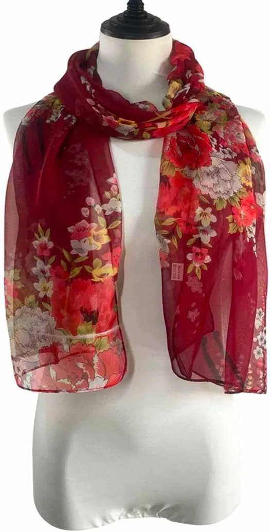 Acotavie Scarfs for Women Lightweight Fashion Scarves Print Floral Pattern Scarf Shawl Wraps