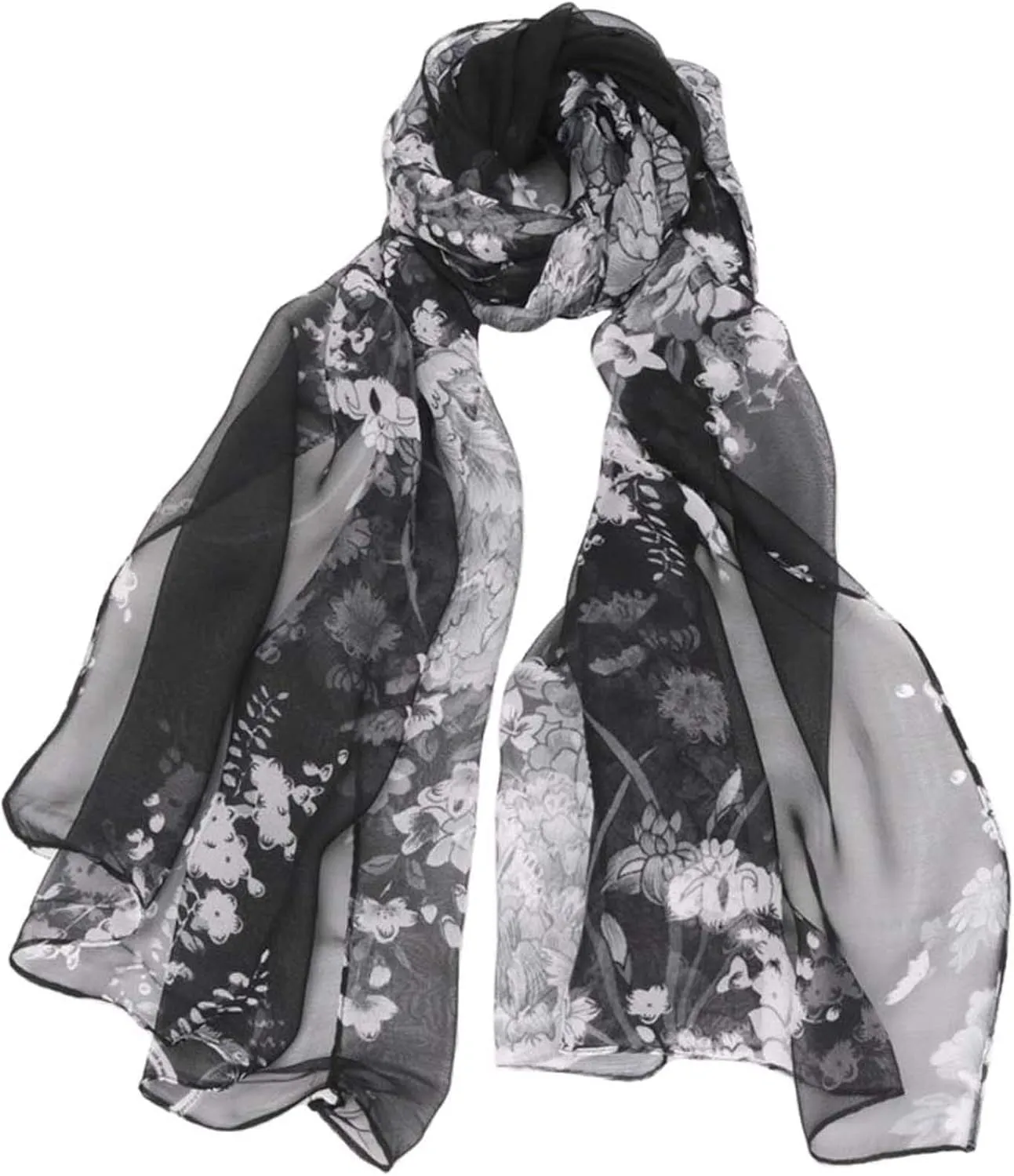 Acotavie Scarfs for Women Lightweight Fashion Scarves Print Floral Pattern Scarf Shawl Wraps