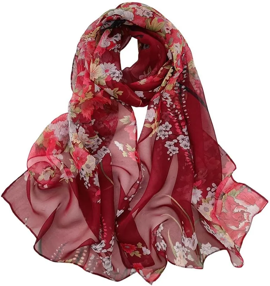 Acotavie Scarfs for Women Lightweight Fashion Scarves Print Floral Pattern Scarf Shawl Wraps