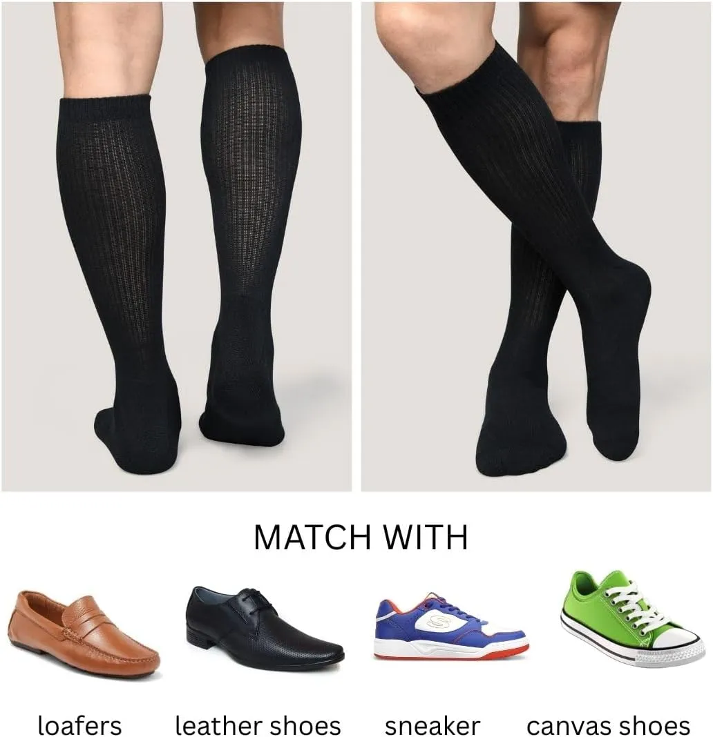 AJ DEZINES 3 Pack Mens Crew Socks Cushioned Athletic Sports Workout Moisture Wicking Socks