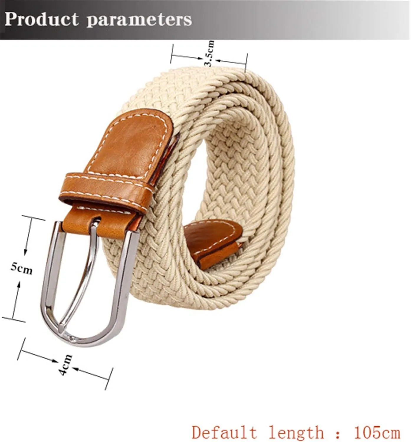 Andongnywell Men's Women's Elastic Fabric Woven Stretch Belts Web Braided Belt Waistband Waist Strap Waist Cinch