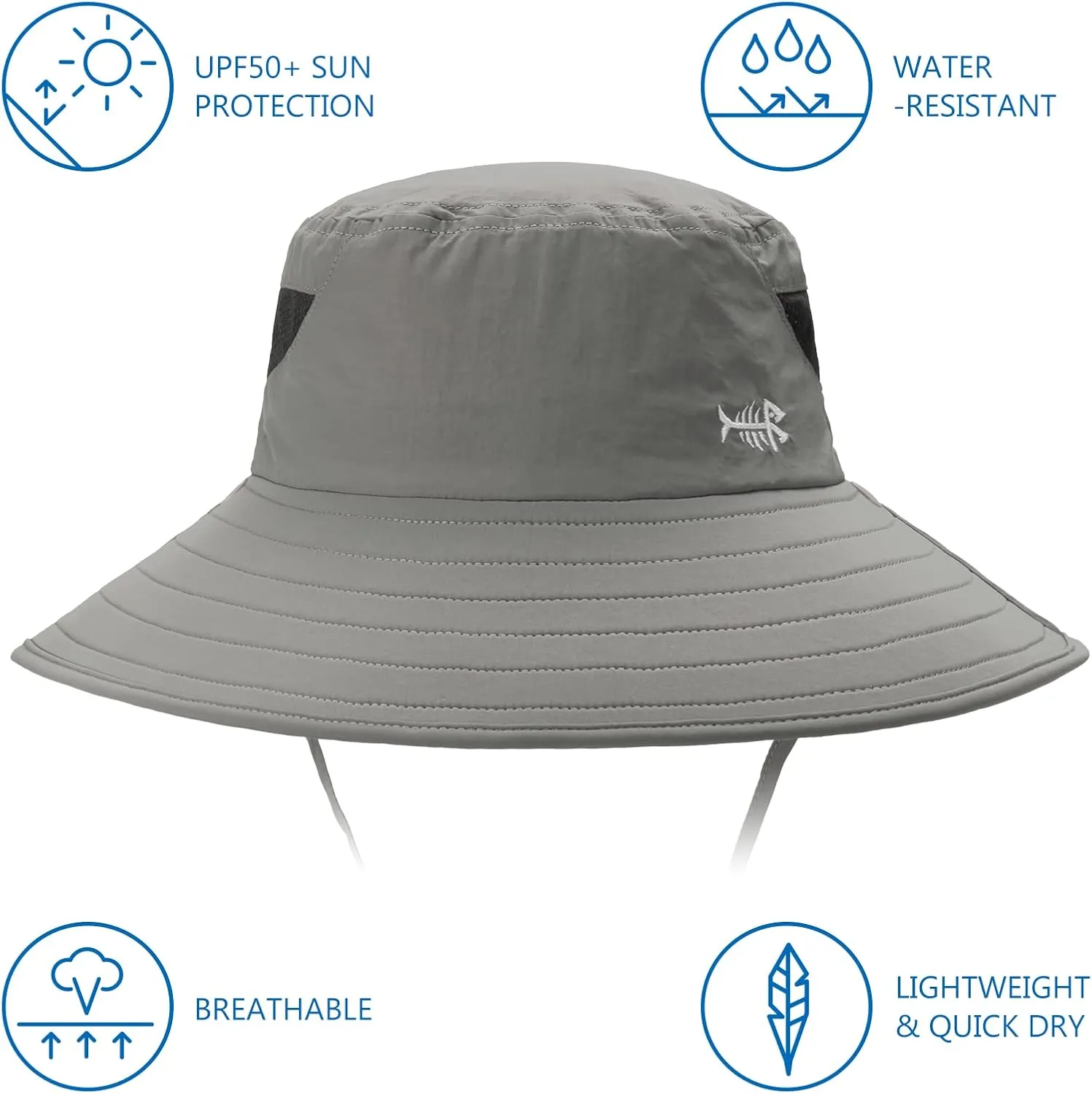 BASSDASH UPF 50  Breathable Sun Hat with Removable Face Cover and Neck Flap Wide Brim Bucket Hat for Fishing Hiking Men Women