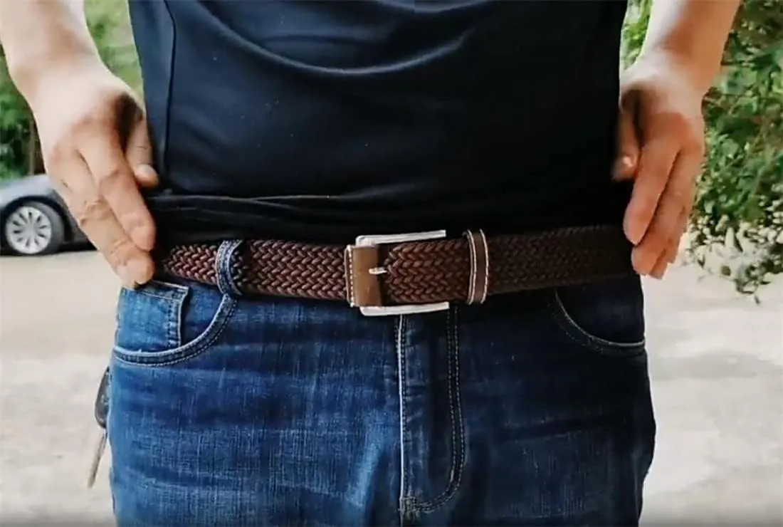 Belt for Men Women Stretch Braided Web Belt Elastic for Casual Pants Jeans,1 3/8"