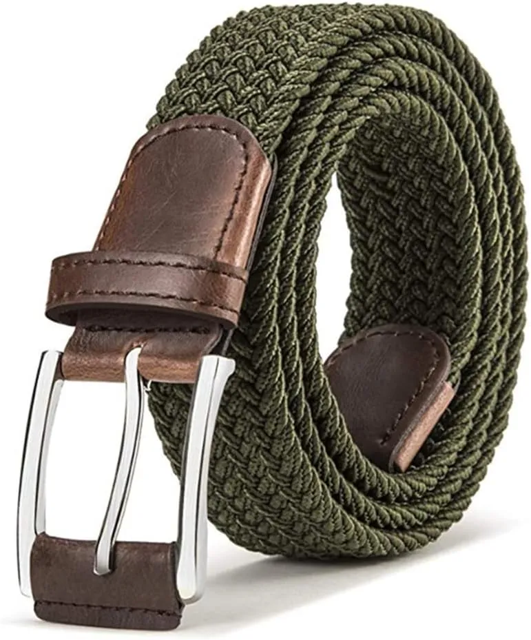 Belt for Men Women Stretch Braided Web Belt Elastic for Casual Pants Jeans,1 3/8"