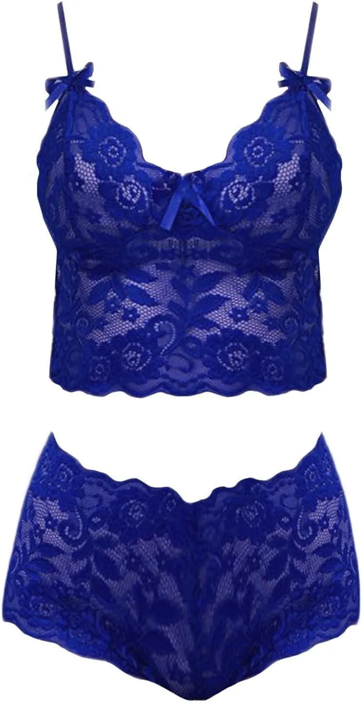 Bodysuit Outfits Teddy Erotic Sexy Lace Halter Bralette High Waist Panty Set Plus Size Lingerie Woman