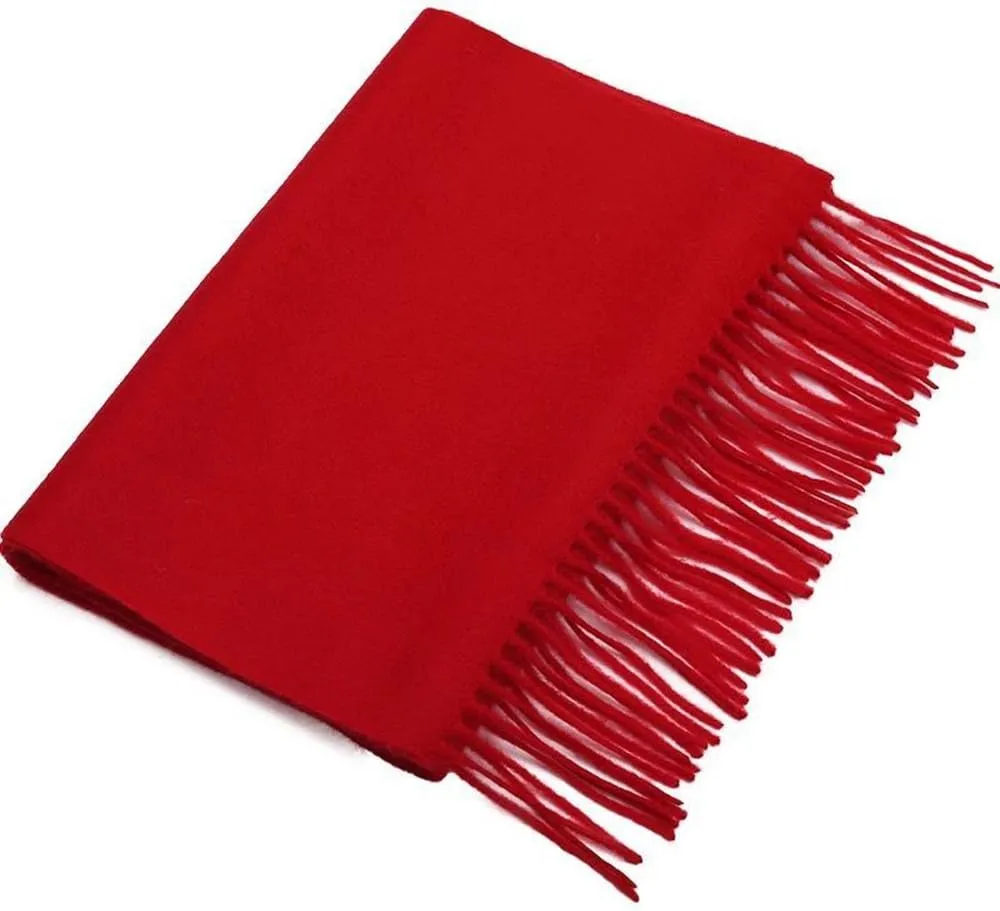 Cashmere & Wool Scarf Solid Color Thin Lightweight Scarf for Men and Women in Cold Weather with Gift Box