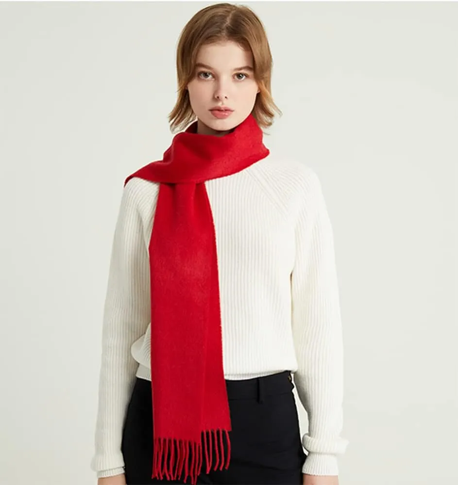 Cashmere & Wool Scarf Solid Color Thin Lightweight Scarf for Men and Women in Cold Weather with Gift Box