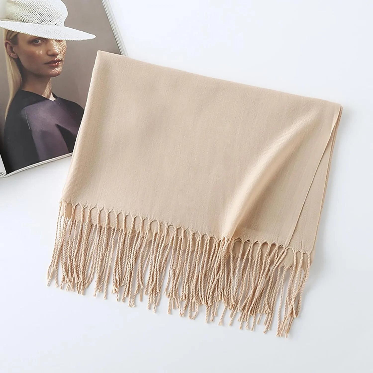 Cashmere Wool Shawl Scarf,Winter Thick Super Soft Pashminas Shawl Wrap Fall Winter Elegant Scarf