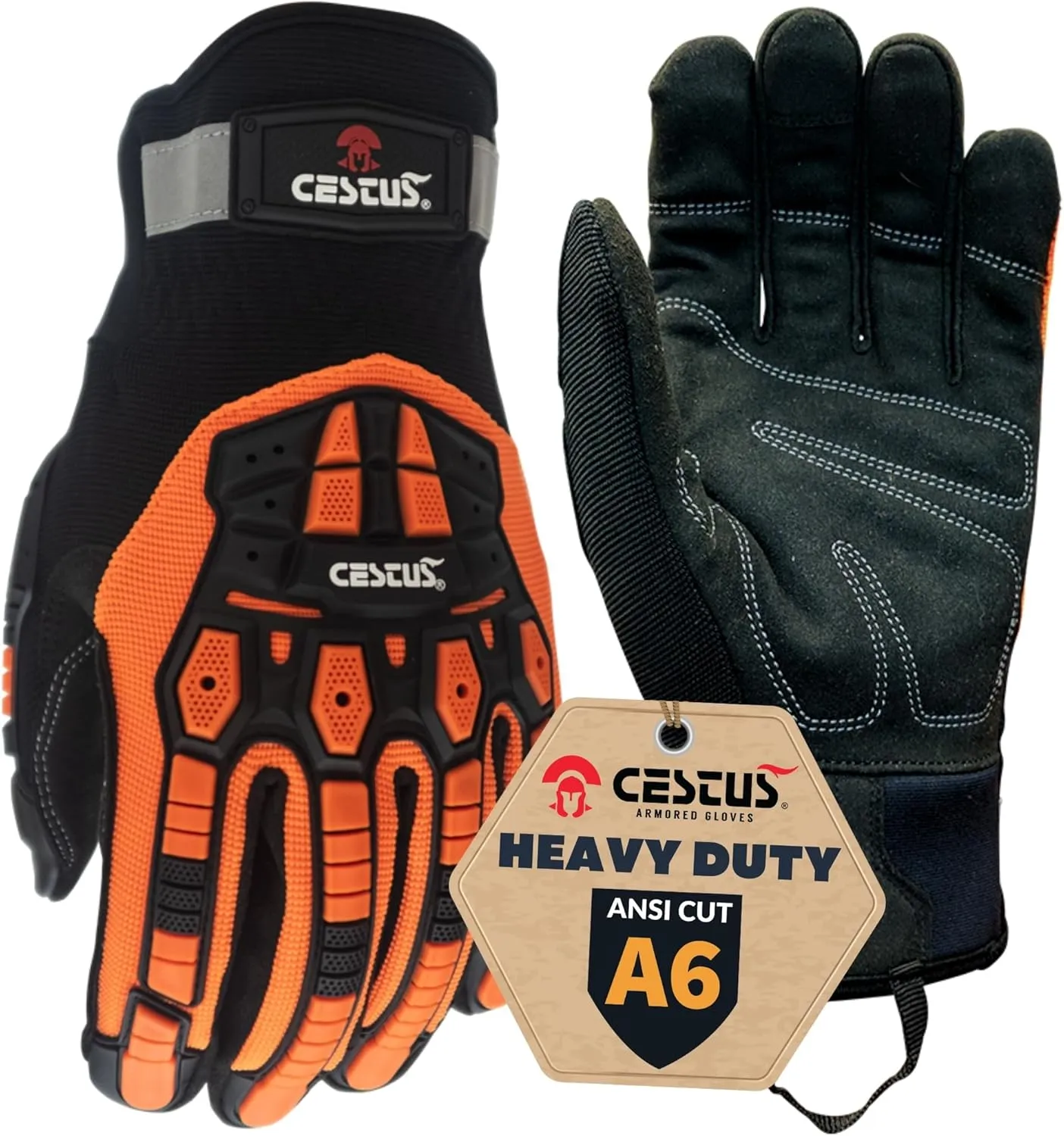 Cestus Handmax Pro, Heavy Duty Work Gloves, ANSI A6 Cut Resistant Impact Gloves for Construction, Demolition, and Operators