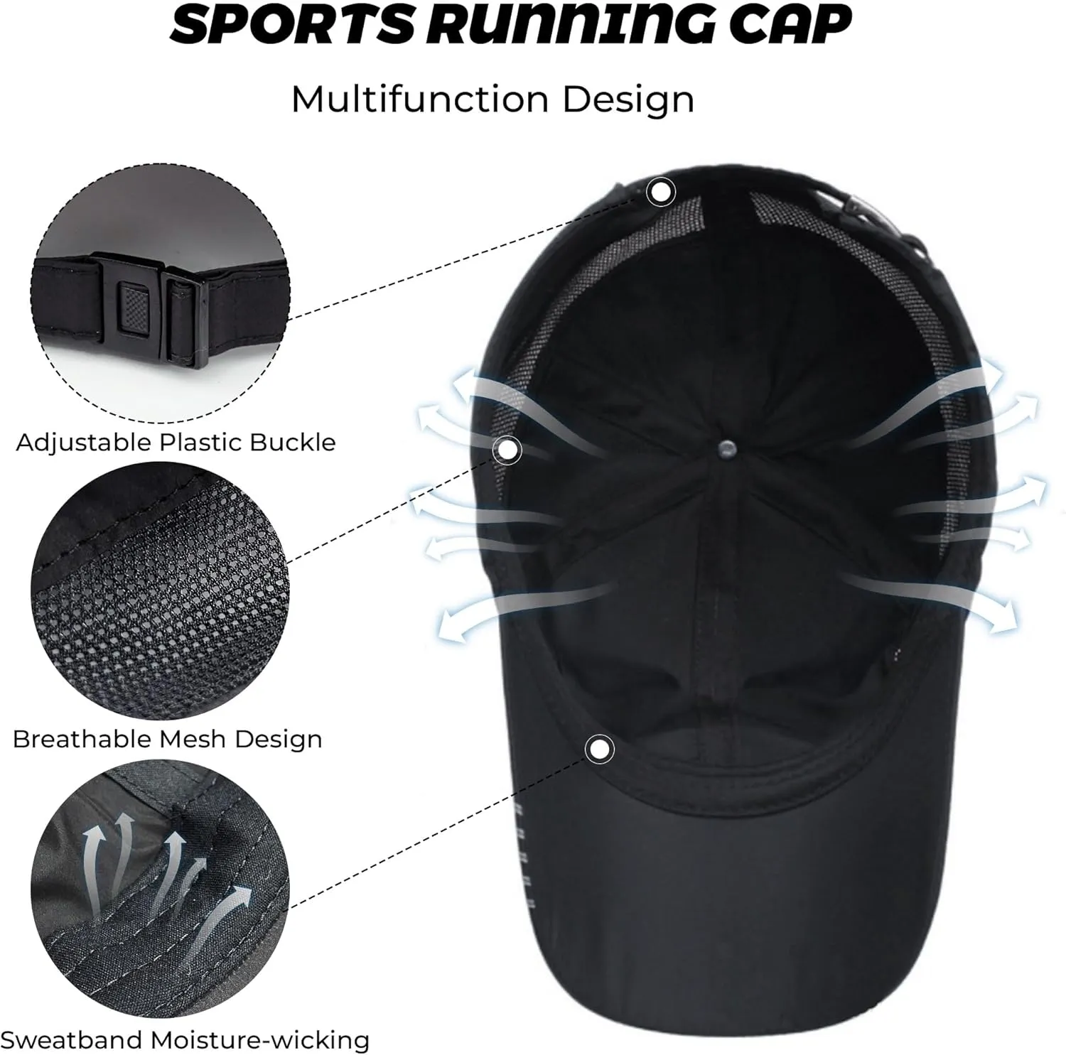 CLAPE Outdoor Sun Visor Hats Lightweight Waterproof Breathable Sports Hat UPF50  Ultra Thin Cooling Baseball Hats
