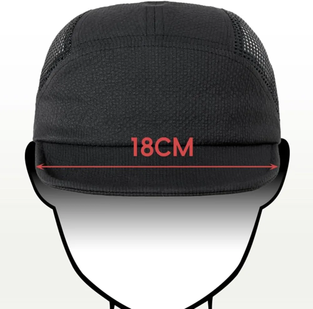 COOLSOME 5 Panels Hat Quick Dry Drawstring Airy Breathable Flat Bill Cap Curled Roll-Brim hat