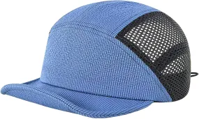 COOLSOME 5 Panels Hat Quick Dry Drawstring Airy Breathable Flat Bill Cap Curled Roll-Brim hat