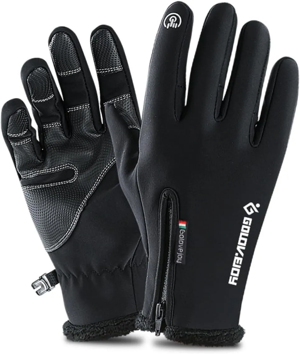 Elegant Lace Winter Gloves Touch Screen Men's Women's Waterproof Warm Breathable Full Fingers for Cycling Hiking More (l)