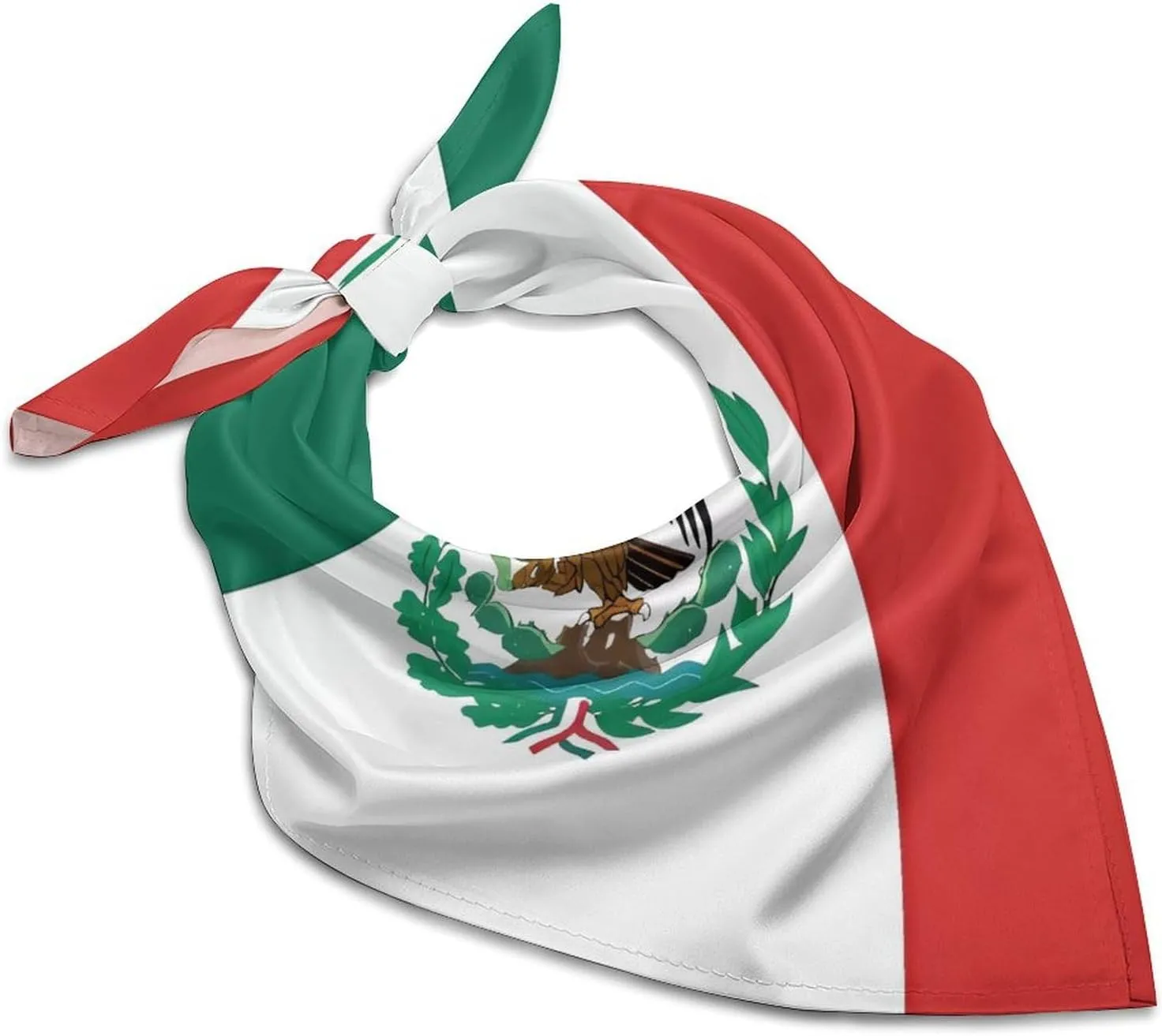 Flag of Mexico Silk Scarf Fashion Satin Head Scarf Lightweight Head Scarves for Neck Silk Scarves for Women Men Boho Hair Wrap Sleeping Kerchief Bandanas Pocket Square 18" X 18"