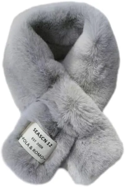 Fleece Scarf Women Winter Warm Scarves Fuzzy Criss-Cross Plush Scarf Cold Weather Lady Neck Warmer