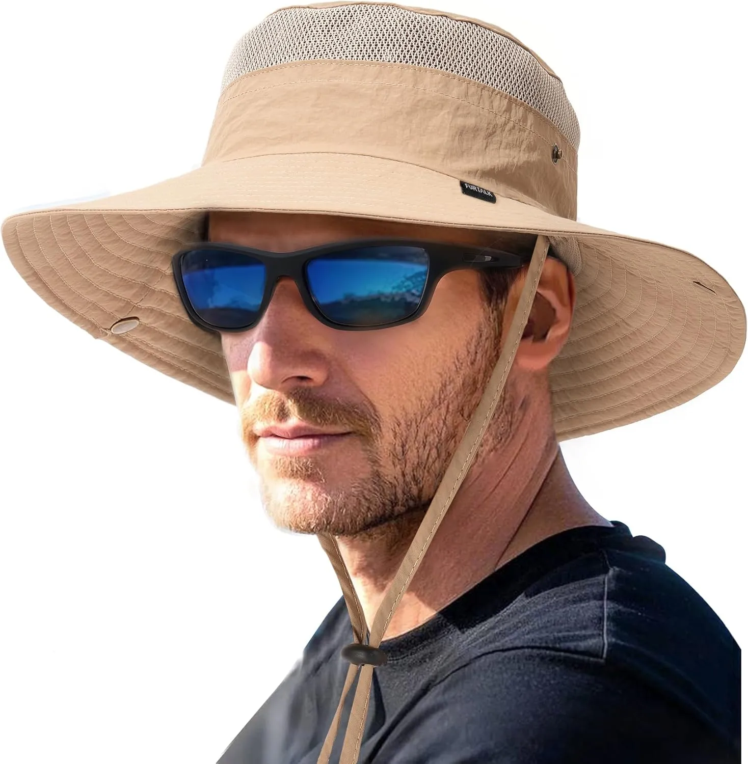 FURTALK Sun Hats for Men Women Fishing Hat UPF 80  Breathable Wide Brim Hiking Summer UV Protection Bucket Hats