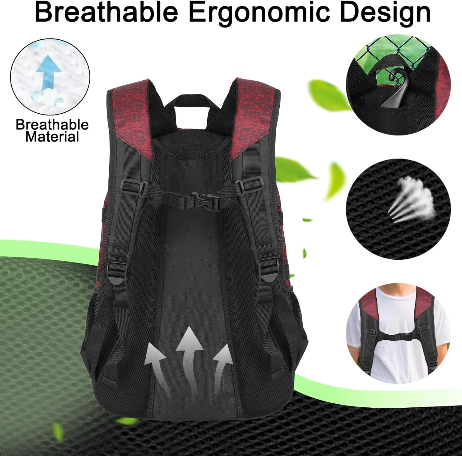 Goloni Lacrosse Equipment Backpack with Two Sticks holder and Separate Cleats Compartment Field Hockey Bag