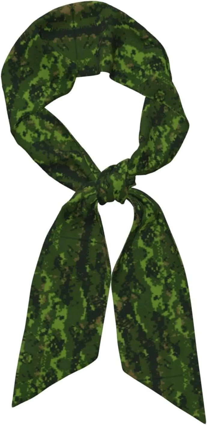 Green Army Digital Camouflage Print Silk Scarf For Women 46.9 x 3.1 Inch Long Shawls For Headscarf And Neck