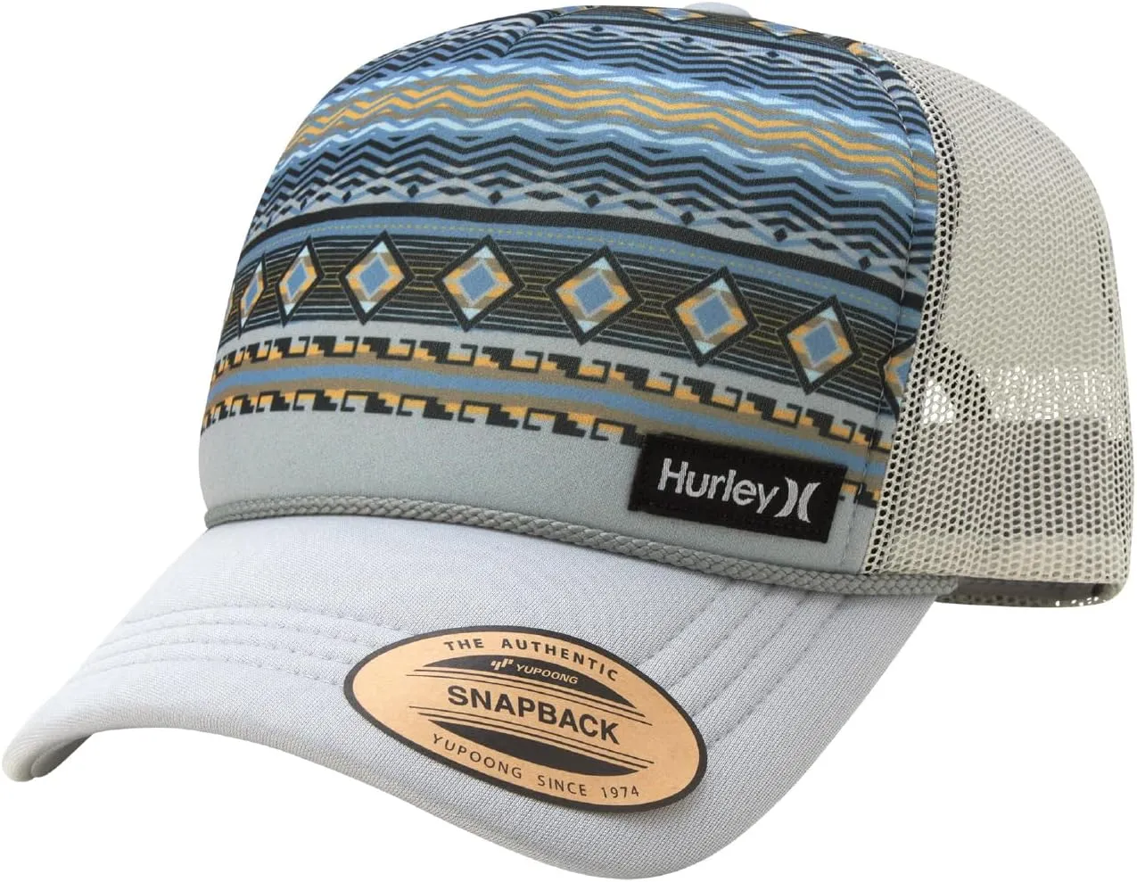 Hurley Men's Rincon Trucker Hat - Breathable Mesh Sides, Curved Bill, Adjustable Snap Closure - Trucker Hats for Men