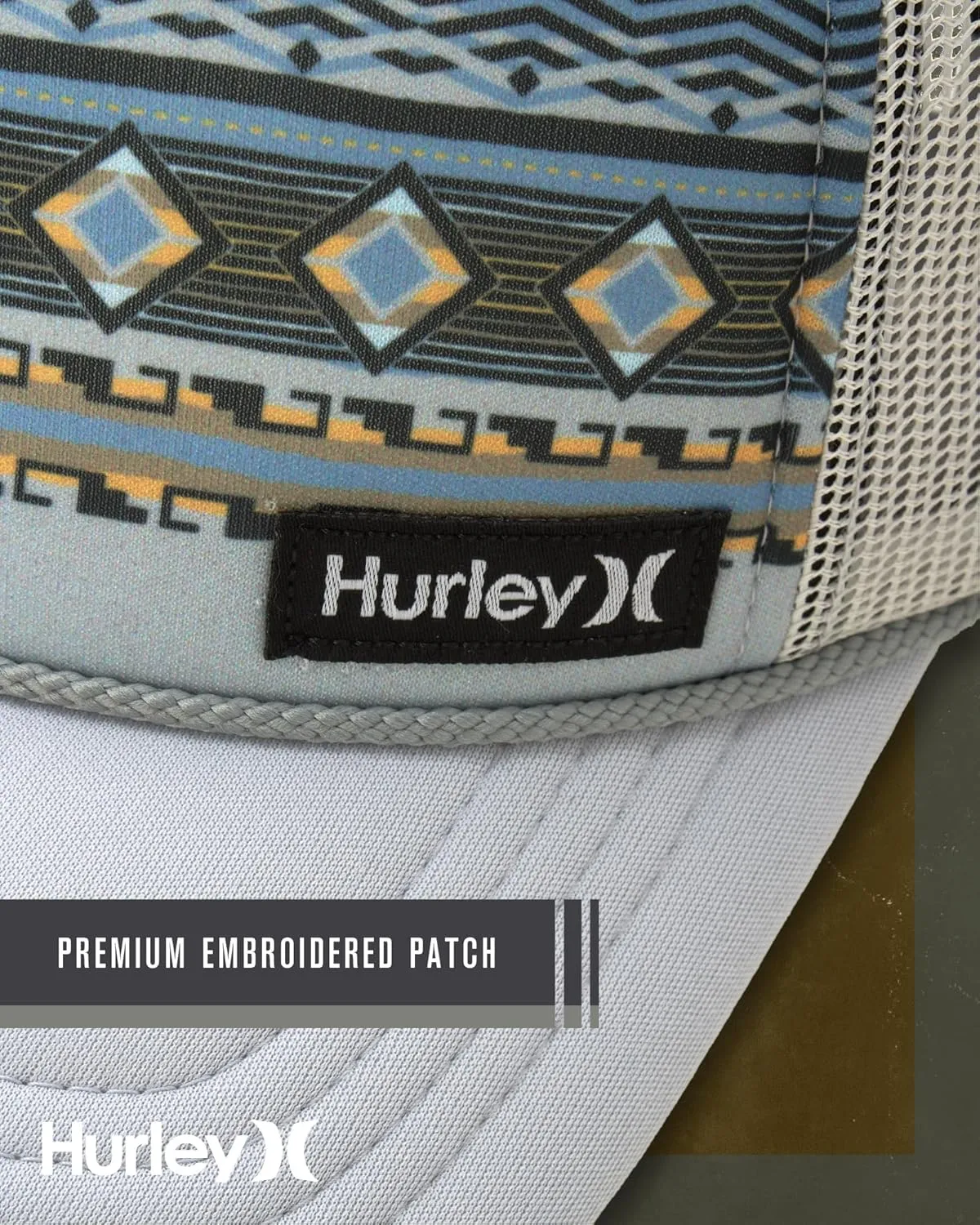 Hurley Men's Rincon Trucker Hat - Breathable Mesh Sides, Curved Bill, Adjustable Snap Closure - Trucker Hats for Men