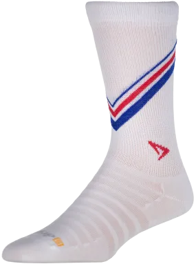 Hyper Thin® Running Crew - White w/Red & Royal Stripes - DISCONTINUED