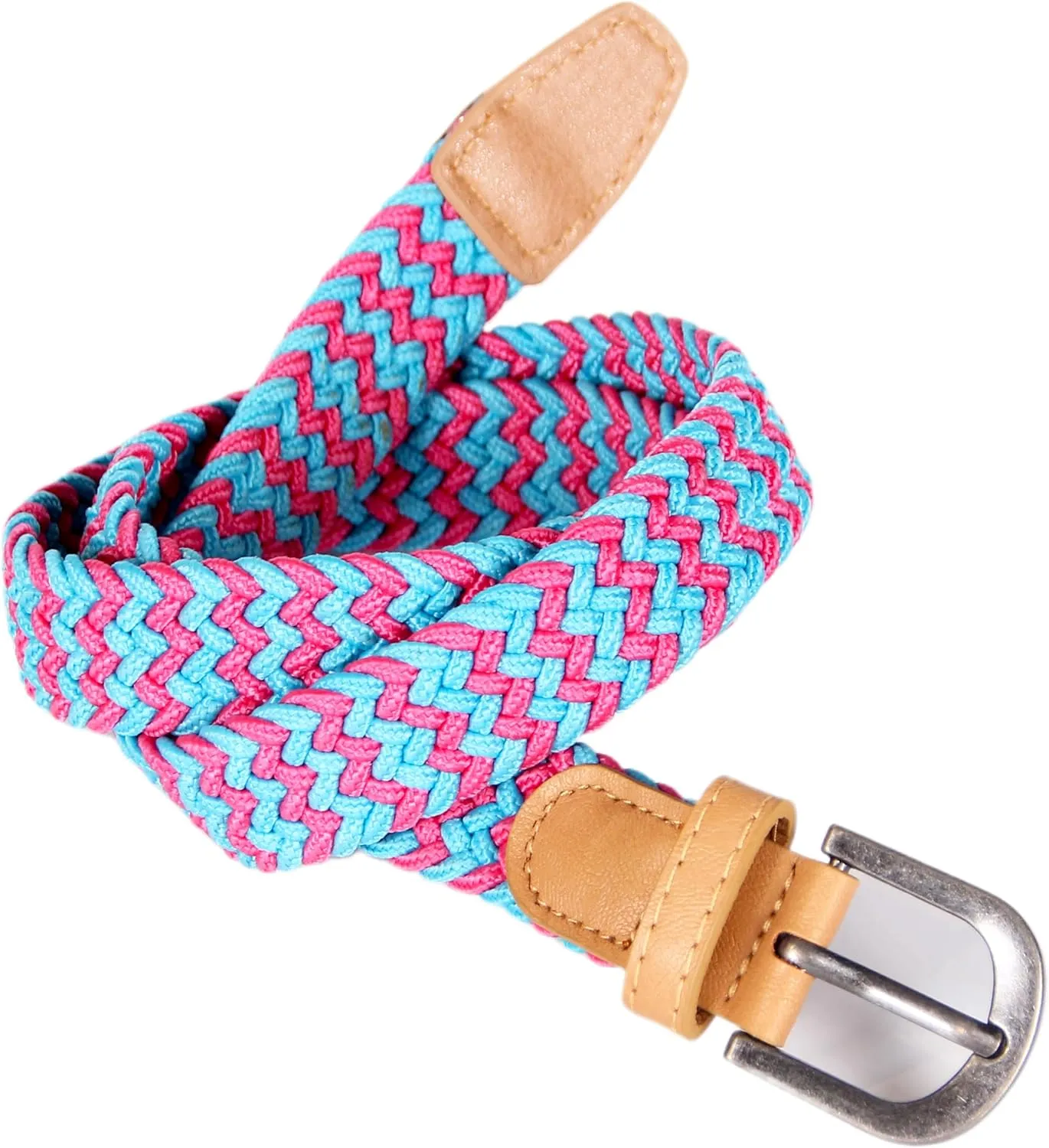 Kids Stretch Cord Braided Belt - Childrens Age (4-7 Y) (8-14Y)