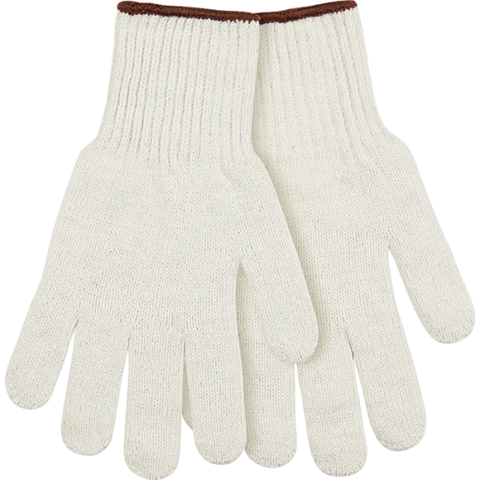 Kinco Heavyweight Polyester-Cotton Blend String Knit Glove, White, Large