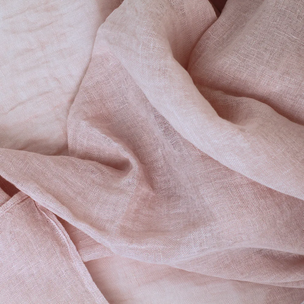Linen Scarf - Stonewashed - Dusty Rose Gauze - Thin Linen