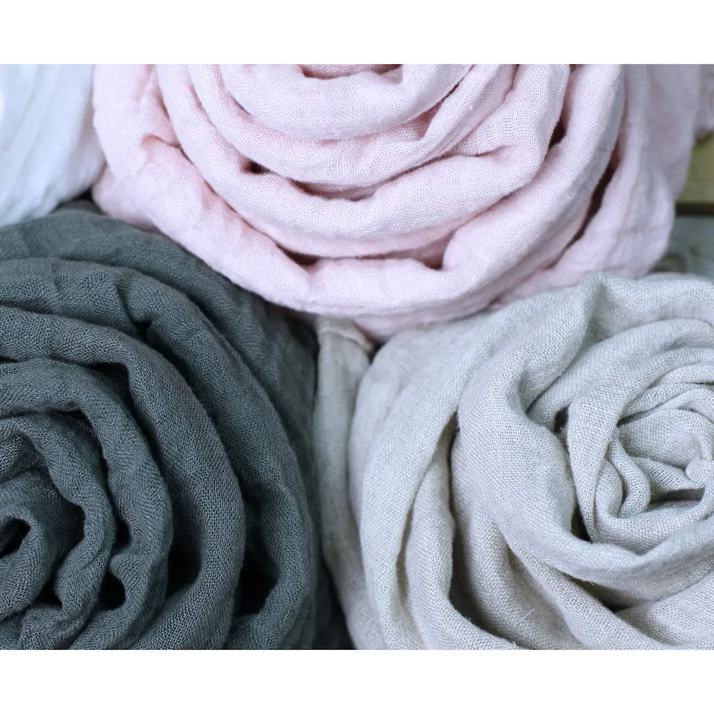 Linen Scarf - Stonewashed - Dusty Rose Gauze - Thin Linen