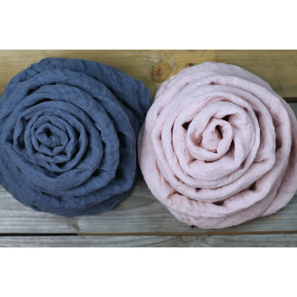 Linen Scarf - Stonewashed - Dusty Rose Gauze - Thin Linen