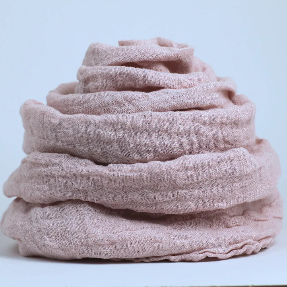 Linen Scarf - Stonewashed - Dusty Rose Gauze - Thin Linen