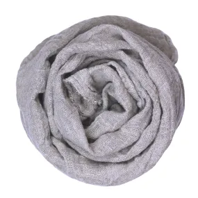 Linen Scarf - Stonewashed - Natural - Loose Open Weave - Frayed Edges - Thin Linen