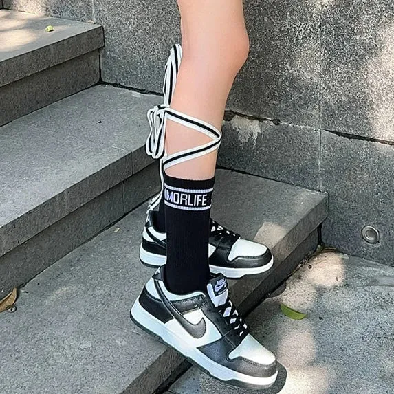 Long Strappy Calf Socks for Women