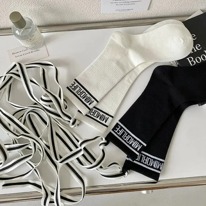 Long Strappy Calf Socks for Women