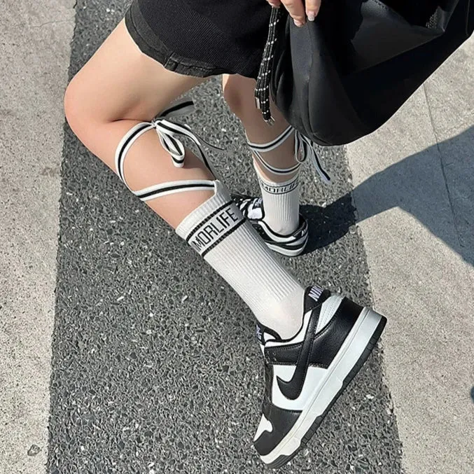 Long Strappy Calf Socks for Women