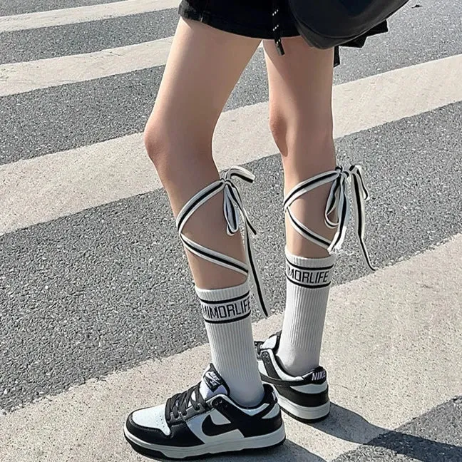 Long Strappy Calf Socks for Women