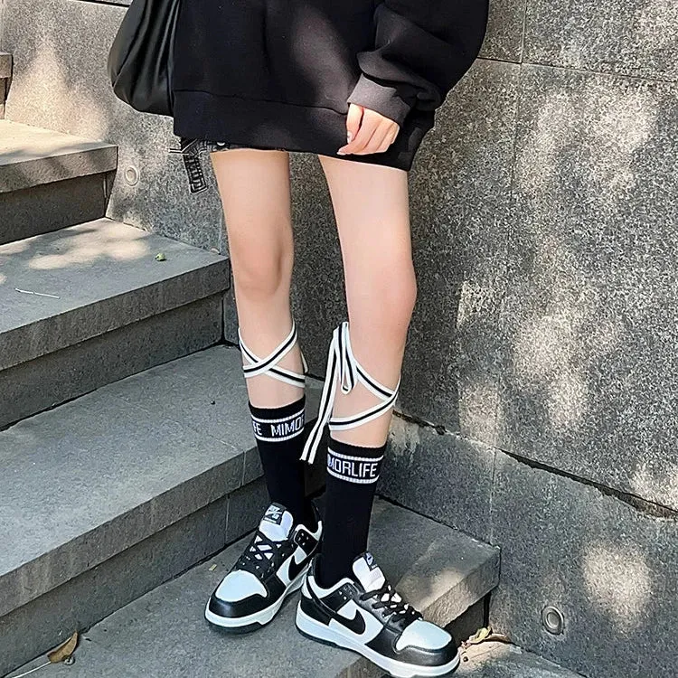 Long Strappy Calf Socks for Women