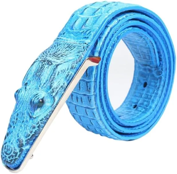 Men's Leather Belt Genuine Leather Belt for Men One Generation Leather Belt and Mens Belts with Multiple Colors Options Light Blue