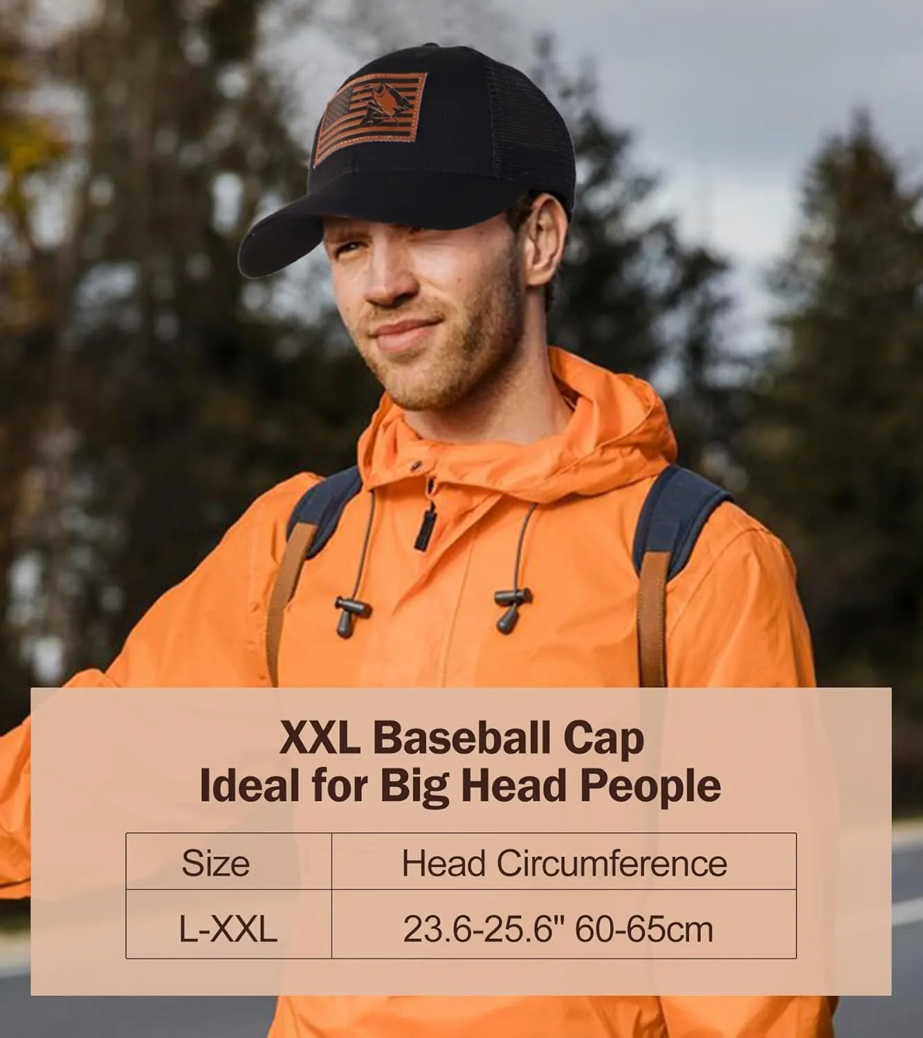 Mens Oversized XXL Baseball Caps Leather Pattern Trucker Hat Outdoor Breathable Mesh Snapback Baseball Hat Gifts for Big Head