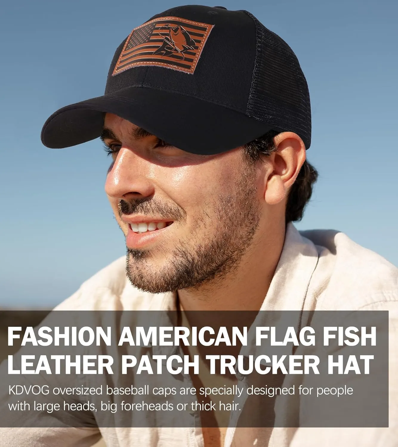 Mens Oversized XXL Baseball Caps Leather Pattern Trucker Hat Outdoor Breathable Mesh Snapback Baseball Hat Gifts for Big Head