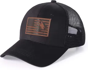 Mens Oversized XXL Baseball Caps Leather Pattern Trucker Hat Outdoor Breathable Mesh Snapback Baseball Hat Gifts for Big Head