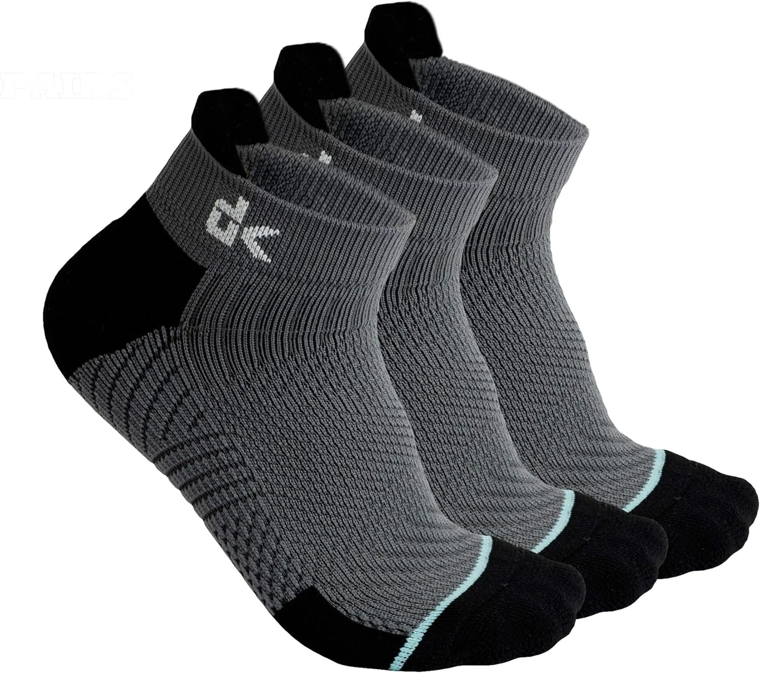 Mens Running Socks -Work Athletic Blister Resistant Moisture Wicking Quarter Socks for Boys Youth Teens - 3 Pairs
