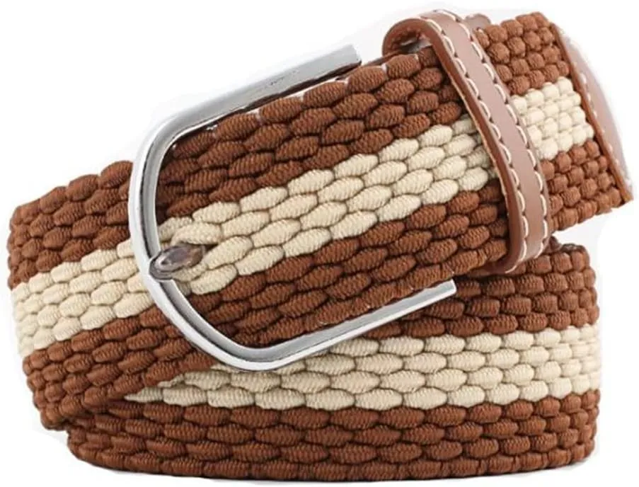 Mens Women Belts Stretch Braided Web Woven Elastic Belt for Casual Pants Jeans Dresses Perfect Belt Width 1.37"